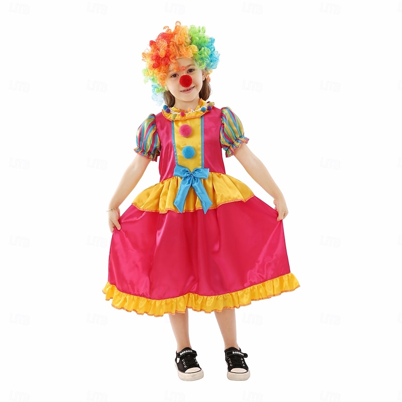 Joker Clown Halloween Outfits Cosplay Wigs Costume Circus Carnival Costume Cosplay Costume Kid's Girls' Halloween Carnival Mardi Gras Easy Halloween Costumes Dress Up