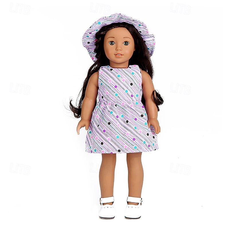 5Pack American Doll Clothes Dress Gift for 18 inch Doll Clothes and Accessories(WITHOUT DOLL)3
