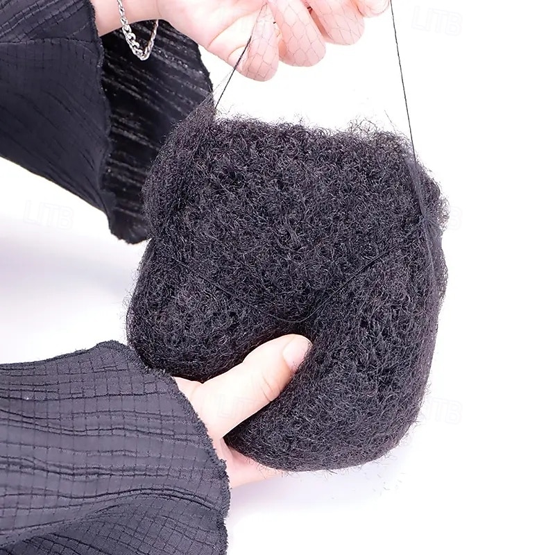 Afro Kinkys Bulk Human Hair Afro Kinkys Bulk 100% Human Hair for Micro Loc Mini Twists,30 Gram Each Package Human Hair Afro Kinky Bulk Can be Dyed and Bleached - Main Image