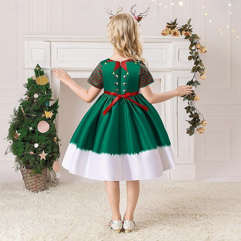 Princess Santa Claus Mrs.Claus Dress Fancy Costume Girls' Cosplay Costume Kid's Christmas New Year Christmas Eve Party Dress3