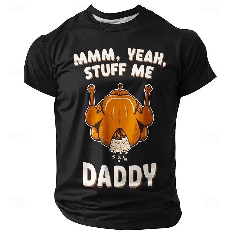 Men's Adult Humor Funny Turkey T shirt Short Sleeve T shirt 3D Print Crew Neck Shirt Fashion Athleisure Street Sports Outdoor Daily Black Blue Brown Summer Spring Clothing Apparel S M L XL XXL XXXL4