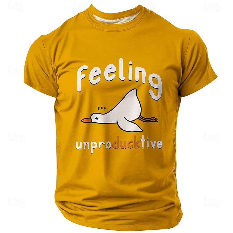 Men's Funny Goose T Shirt Short Sleeve T shirt 3D Print Crew Neck Shirt Fashion Daily Street Daily Black Yellow Blue Summer Spring Clothing Apparel S M L XL XXL XXXL2