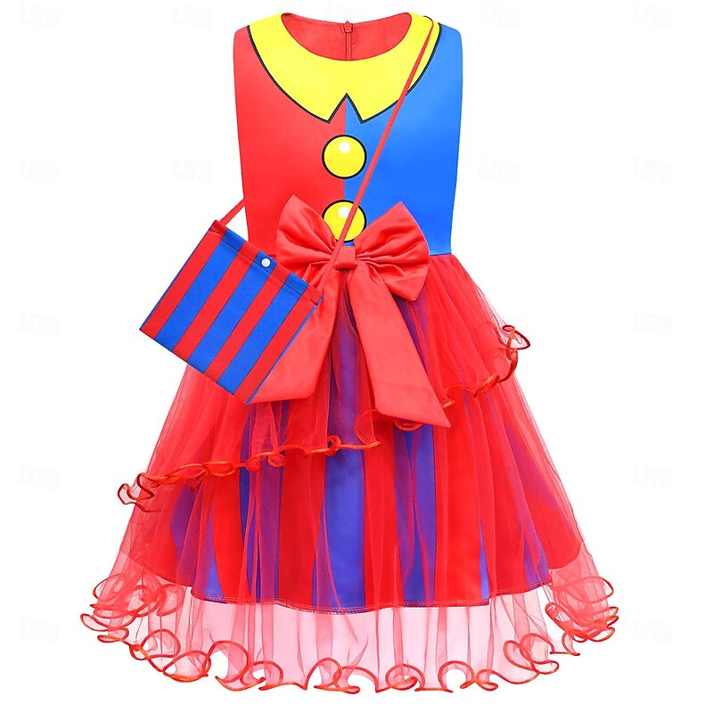 Joker Clown Pomni Halloween Outfits Costume Circus Carnival Costume Cosplay Kid's Girls' Halloween Carnival Mardi Gras Performance Party Easy Halloween Costumes Dress Up2