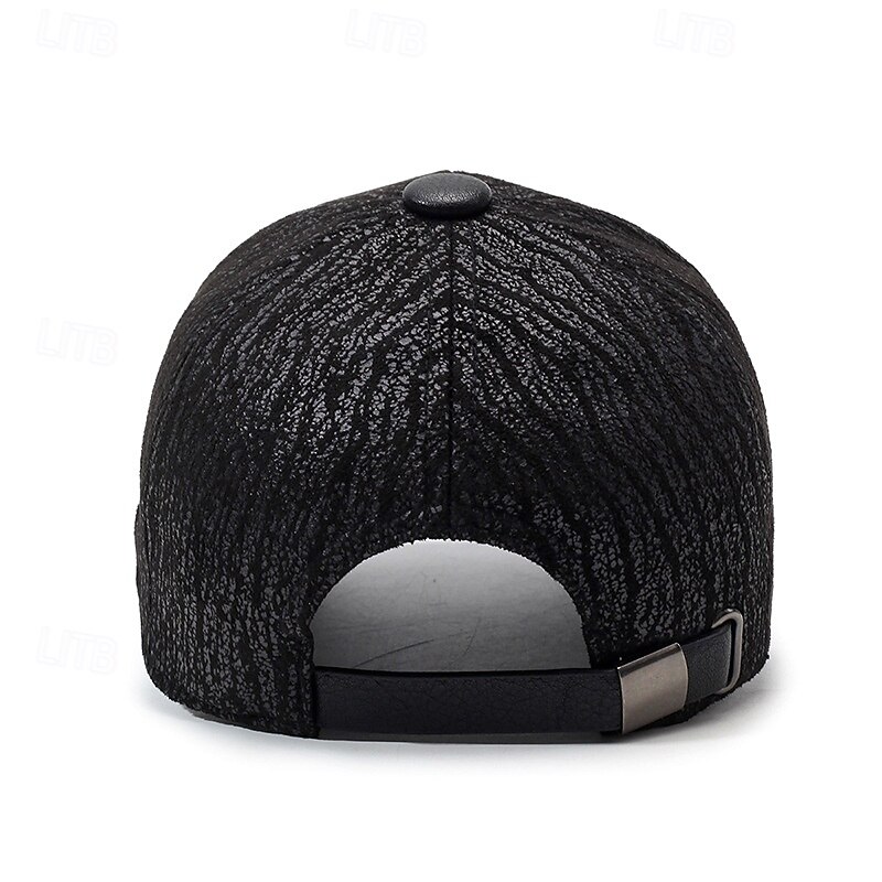 Men's Winter Hats Winter Warm Cap Winter Baseball Cap Coffee PU Leather Adjustable Fashion Modern Contemporary Daily Wear Festival Plaid / Striped / Chevron / Round Solid / Plain Color Outdoor Casual3