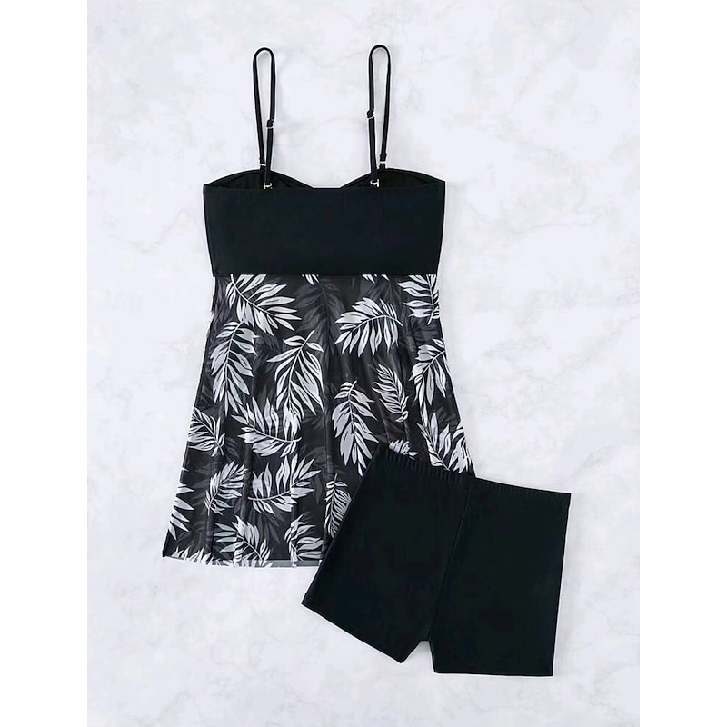 Women's Swimwear Tankini Swimsuit Vacation Tropical Floral Sleeveless Bathing Suits4