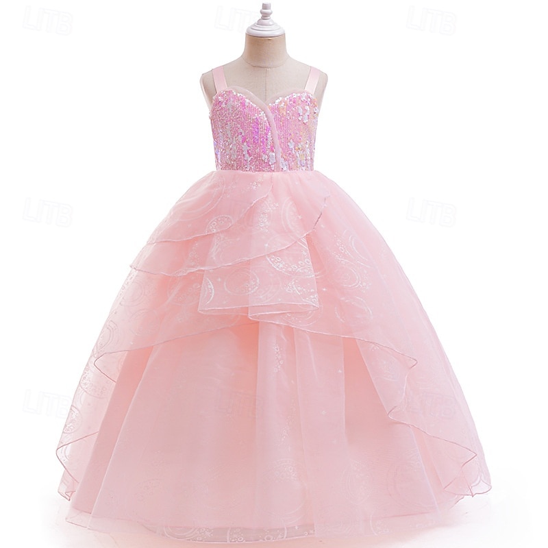 Witch Fairy Glinda Tutu Flower Girl Dress Tulle Dresses Movie TV Theme Costumes Movie Cosplay for Girls' Kid's Halloween Carnival Mardi Gras Performance Party Stage