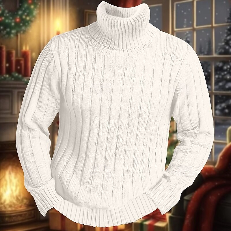 Men's Turtleneck Sweater Pullover Sweater Jumper Knit Sweater Mens Turtle Neck Jumper Ribbed Knit Regular Knitted Pit Plain Roll Neck Keep Warm Modern Contemporary Daily Wear Going out Clothing2
