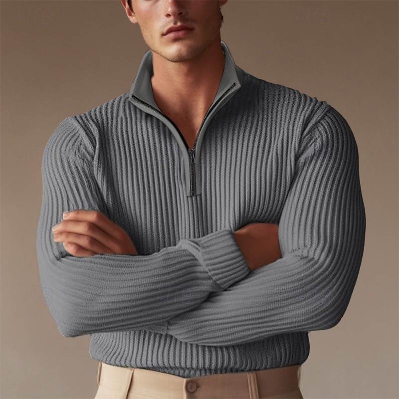 Men's Corduroy Shirt Polo Shirts Formal Work Ribbed Polo Collar Long Sleeve Fashion Comfortable Color Block Buttons Spring Fall Black White Gray Corduroy Shirt4