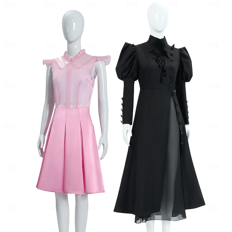 Witch Glinda Elphaba Dress Outfits Costume Walpurgis Night Movie TV Theme Costumes Movie Cosplay for Women's Adults' Halloween Carnival Mardi Gras Performance Party Stage