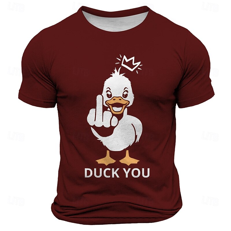 Men's Rude Offensive Funny Goose T Shirt Short Sleeve T shirt 3D Print Crew Neck Shirt Fashion Daily Street Daily Black Red Blue Summer Spring Clothing Apparel S M L XL XXL XXXL4
