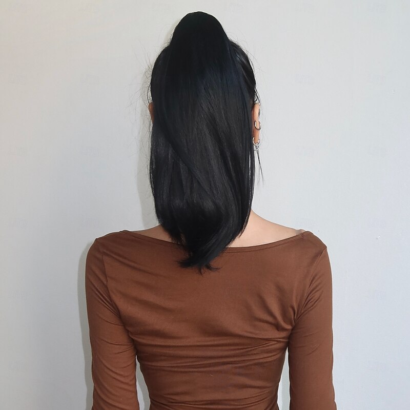 Drawstring Ponytails Women / Classic / Easy dressing Synthetic Hair Hair Piece Hair Extension Straight 20 inch Valentine's Day / Party Evening Wear / Party / Evening4