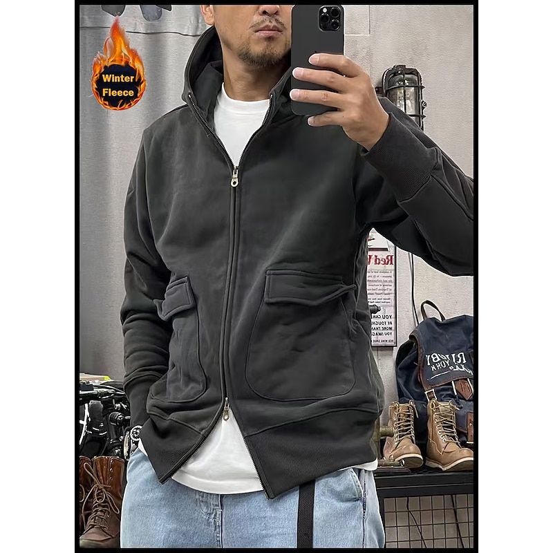 Men's Hoodie Tactical Hoodie Black Blue Khaki Dark Gray Hooded Plain Sports & Outdoor Sports Streetwear non-printing Designer Basic Casual Winter Clothing Apparel Hoodies Sweatshirts  Long Sleeve3