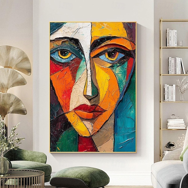 Pablo Picasso style  painting Handmade Pablo Picasso Women Abstract Canvas Art oil Painting handmade firgure oil painting for Living Room Bedroom Home Decor pattle knife girl painting Wall paintings