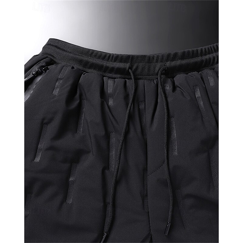 Men's Sherpa Fleece Pants Sweatpants Joggers Trousers Pocket Drawstring Elastic Waist Plain Comfort Warm Sports Outdoor Daily Fashion Casual Black 1# Black Micro-elastic2