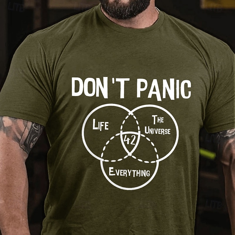 Men's Letter Printed T Shirt 100% Cotton Short Sleeve Graphic Shirt Army Green Dark Blue Beige Comfortable Tee Vacation Street Fashion Designer Clothing