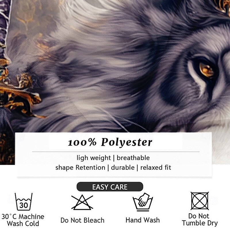 Men's Tiger Tiaras & Crowns Button Up Shirt Long Sleeve Fashion Casual Party Evening Wear Street Daily Fall Winter Spring & Summer Shirt Collar Button Up 3D Print White3