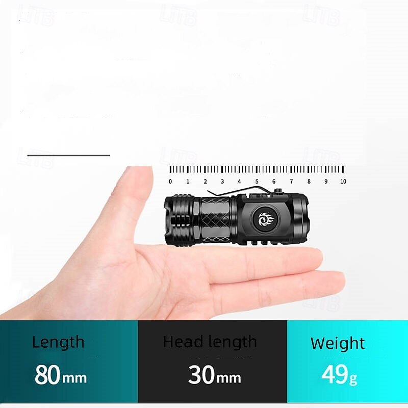 Three-eye Small Flashlight with High-brightness LED Light for Home and Outdoor UseLong-lasting Battery Life Easy to Carry Rechargeable Mini Lartern Flashlight Camping Light4