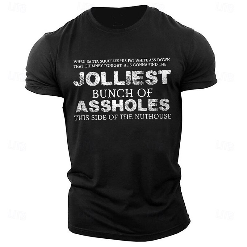 Men's Funny Christmas T-Shirt: 'Jolliest Bunch of Assholes' Holiday Graphic Tee2