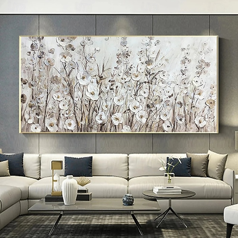 Handmade tree oil painting large Hand Painted white flower Oil Painting Wall Purole Flower Landscape Painting Home Decoration Decoration flower oil painting tree picture artwork2