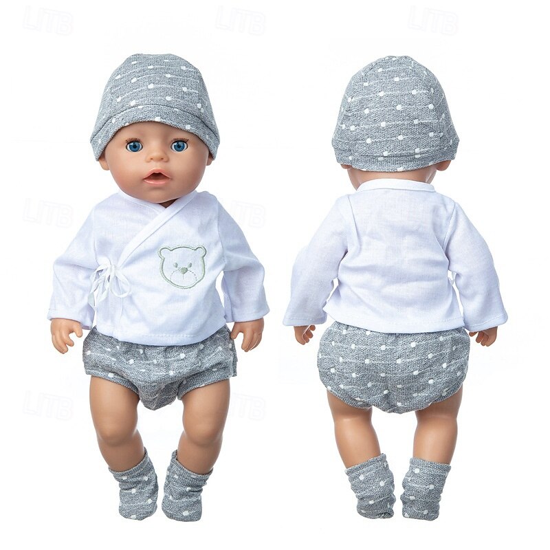 Realistic Reborn Baby Doll Clothes 18 inch Outfits Clothing Set Accessories Suitable for Reborn Babies and Newborns(WITHOUT DOLL)4