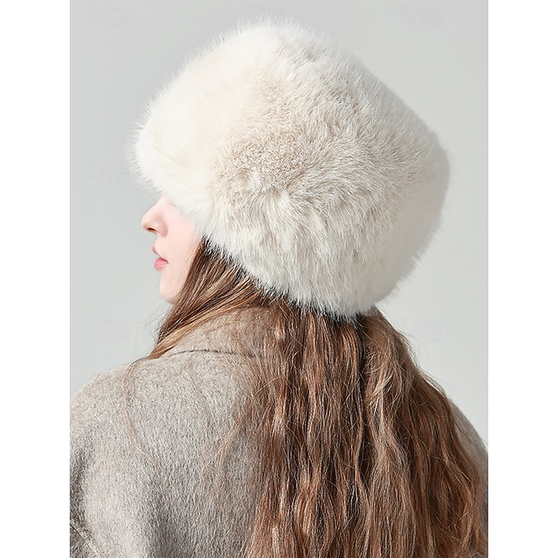 Women's Faux Fur Winter Hat – Elegant Russian-Style Fluffy Cap for Cold Weather3
