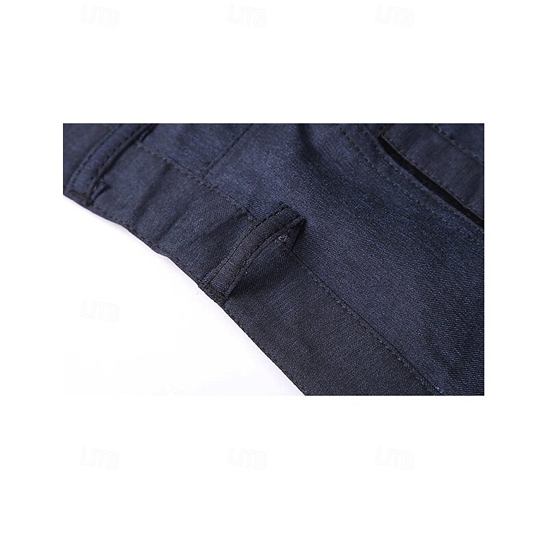 Men's Dress Pants Trousers Suit Pants Pocket Plain Comfort Breathable Outdoor Daily Going out Fashion Casual Black Dark Blue4