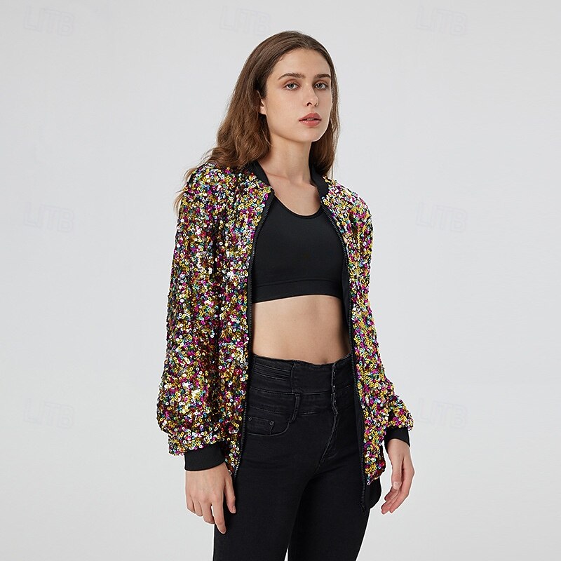 Retro Vintage 1970s Coat Masquerade Sequins Fancy Dress Women's Halloween Carnival Masquerade Party Pride Parade Pride Month Adults' Coat4