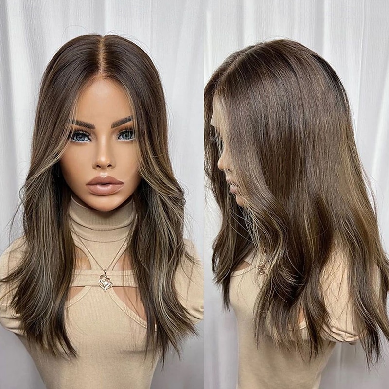 Remy Human Hair 5x5 Closure 13x4 Lace Front Wig Layered Haircut Brazilian Hair Wavy Multi-color Wig 130% 150% Density with Baby Hair 100% Virgin Glueless Pre-Plucked For Women Long Human Hair Lace Wig4