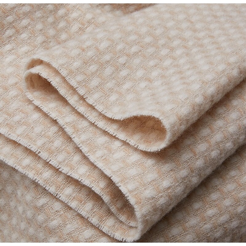 Men's 100% Wool Rectangle Scarf School Christmas Outdoor Black Ivory Scarf3