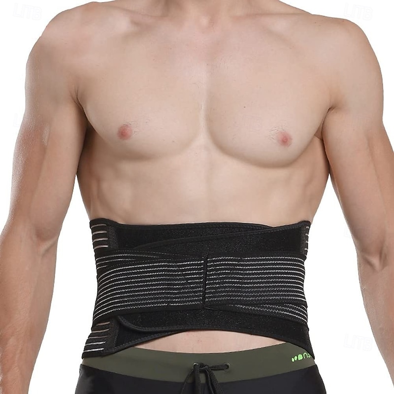 Back Support for Men Adjustable Lower Back Lumbar Support Belt Breathable Support Straps with 8 Braces for Sports Heavy Lifting Slimming