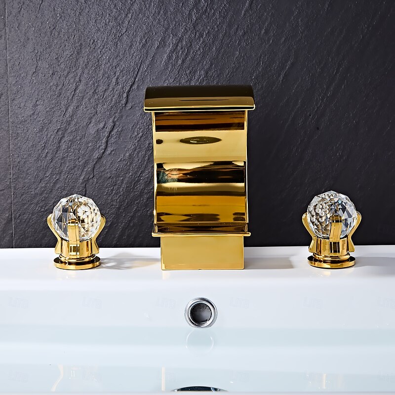 Waterfall Bathroom Faucet Widespread Bathroom Faucets for Basin 3 Hole 2 Handle Basin Faucet Modern Faucet for Basin, Basin Mixer Tap Basin Faucet4