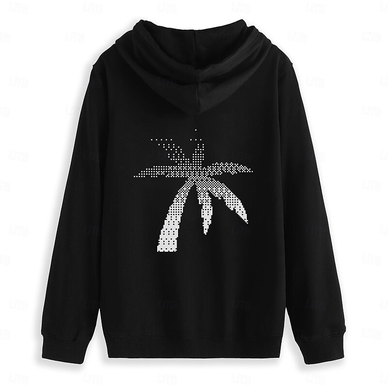 Men's 100% Cotton Full Zip Hoodie Black White Hooded Graphic Tree Zipper Print Christmas Christmas Gifts Sports & Outdoor Vintage Cool Designer Fall Winter Clothing Apparel Hoodies Sweatshirts3