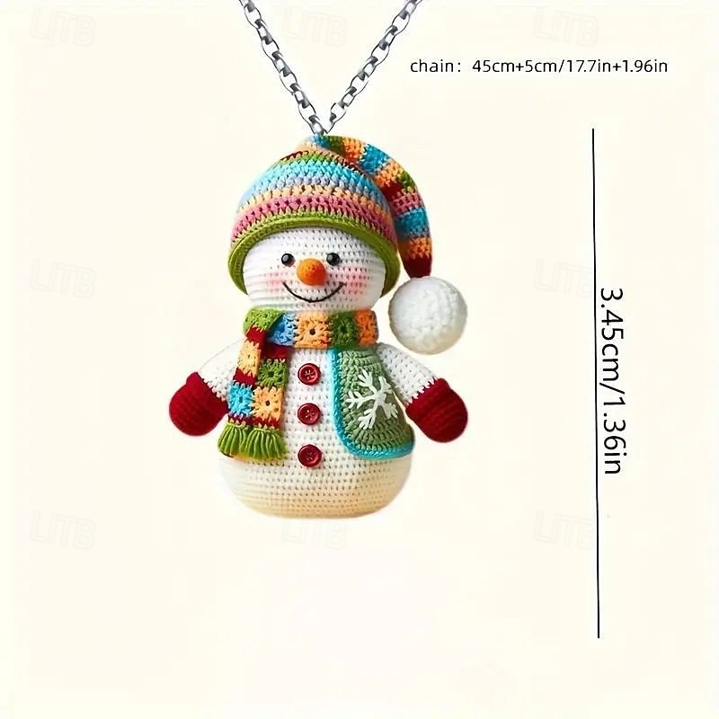 Snowman Pendant Necklace and Earrings | Festive Holiday Jewelry for Women | Christmas Accessories3