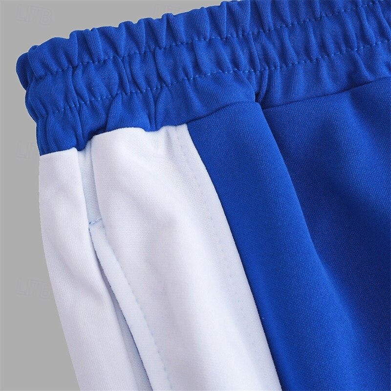 Men's Sweatpants Wide Leg Sweatpants Trousers Patchwork Pocket Drawstring Color Block Comfort Sports Outdoor Daily Fashion Casual Black Blue Micro-elastic2