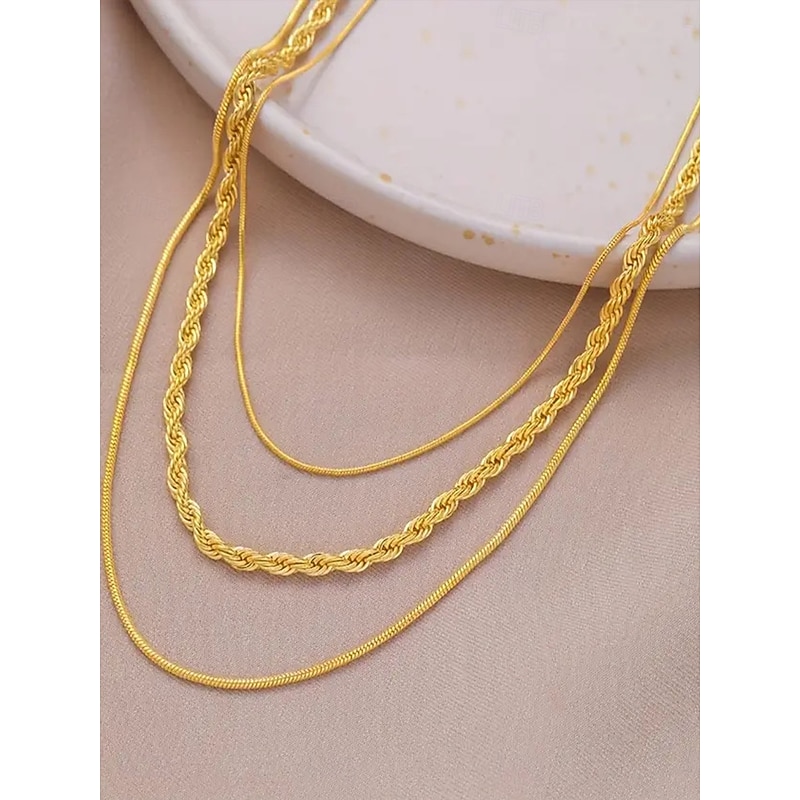 Choker Necklace Chrome Women's Elegant Fashion Artistic Layered Wedding Necklace For Wedding Party Valentine's Day3