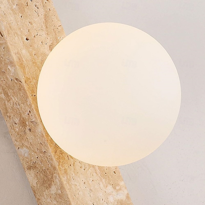 Wabi-sabi Wall Lamp Japanese Natural Travertine Wall Sconce LED Wall Mount Light Fixture Yellow Lime Stone Wall Lighting 110-240V 1-Light3