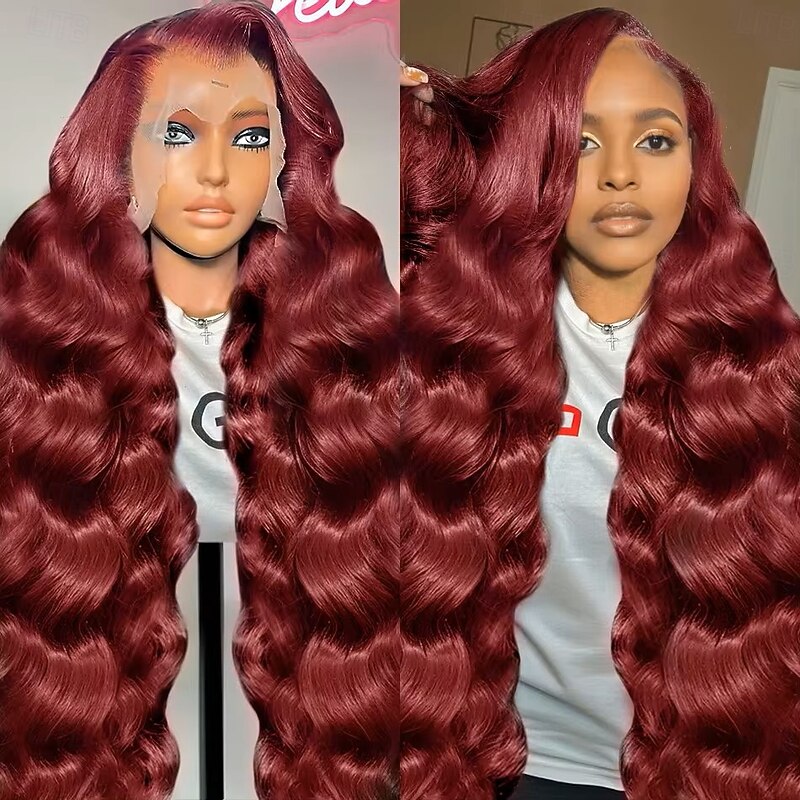32 Inch Reddish Brown Bone Straight 13x4 Human Hair Lace Front Wig Colored Brazilian Transparent Lace Frontal Wig For Women4