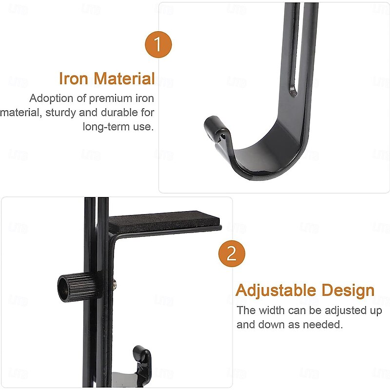 2/4 Packs Heavy-Duty 2-in-1 Garland and Stocking Hangers, Adjustable No-Drill Hooks for Christmas Stockings, Expandable Fireplace Hangers for Holiday Decor3