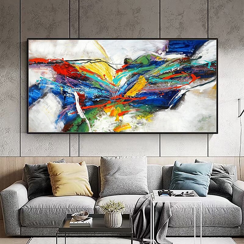 Mintura Handmade Abstract Colorful Oil Paintings On Canvas Wall Art Decoration Modern Picture For Home Decor Rolled Frameless Unstretched Painting2