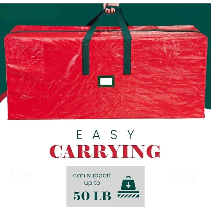 Christmas Tree Storage Bag Heavy Duty Christmas Tree Bag Red - Tree Bags For Storage - Xmas Tree Storage Bag Holds 7.5-9 Ft Christmas Tree Bag For All Year Round Christmas Storage2