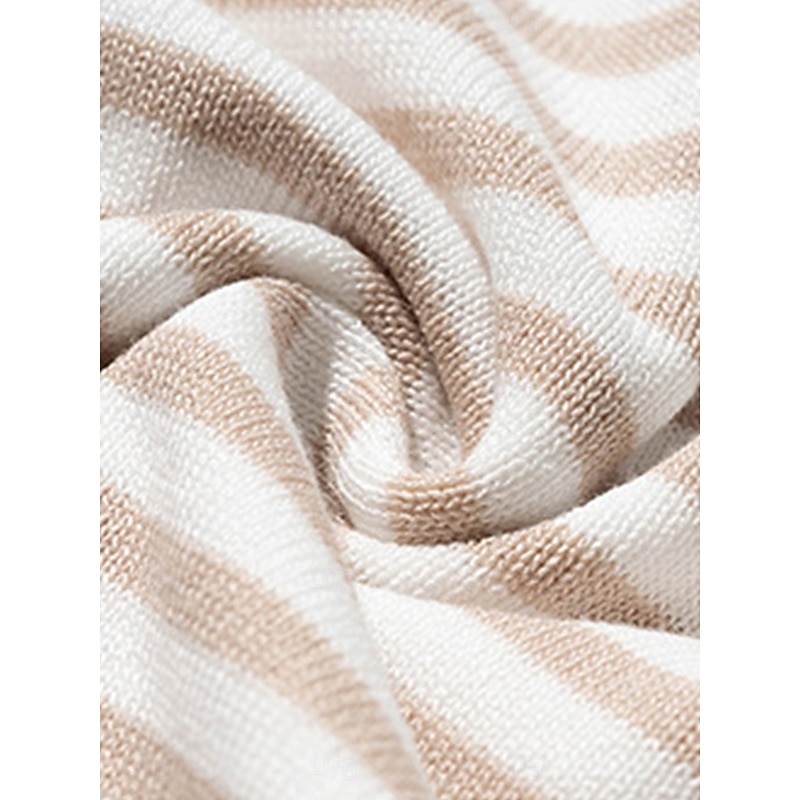 Women's Sweater Casual Soft Striped Ribbed Crew Neck Knitted Long Sleeve Regular Tops Knit Outdoor Daily Weekend Apricot Fall Winter3