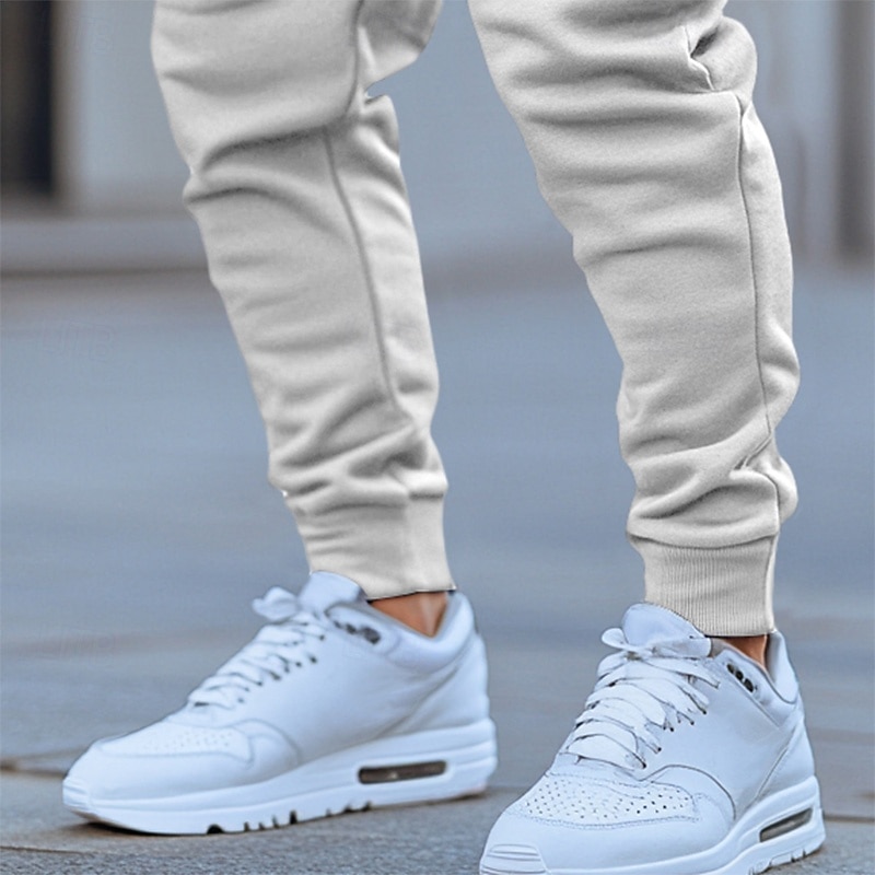 Men's Sweatpants Joggers Trousers Pocket Plain Soft Outdoor Full Length Casual Daily Weekend Sports Fashion Black Navy Blue Micro-elastic3