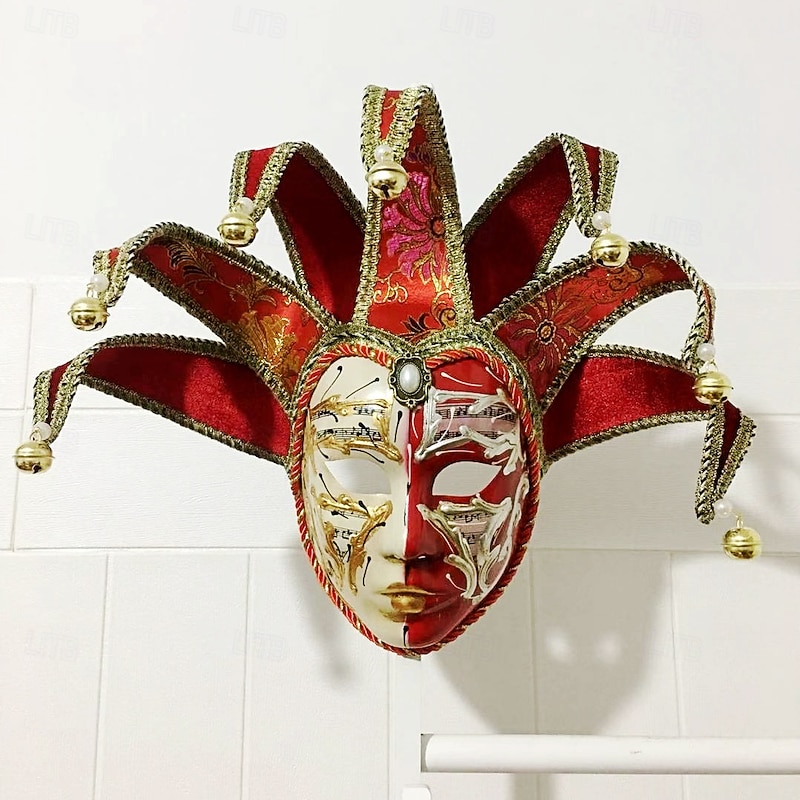 Halloween Venetian Mask Volto Larva Carnival Mask Full Face Adults' Men's Halloween Carnival Mardi Gras Party Masquerade Carnival of Venice Easy Halloween Costumes Dress Up