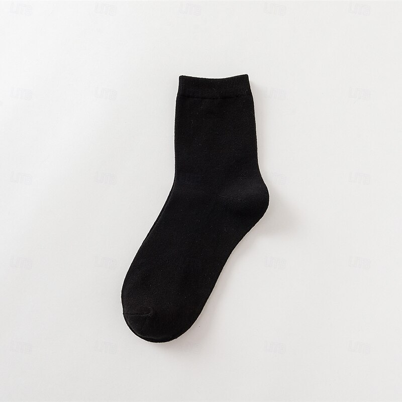 Men's 5 Pairs Multi Packs Socks Crew Socks Running Socks Casual Socks Black White Color Solid / Plain Color Sports & Outdoor Daily Vacation Basic Medium Spring Fall Fashion Casual2