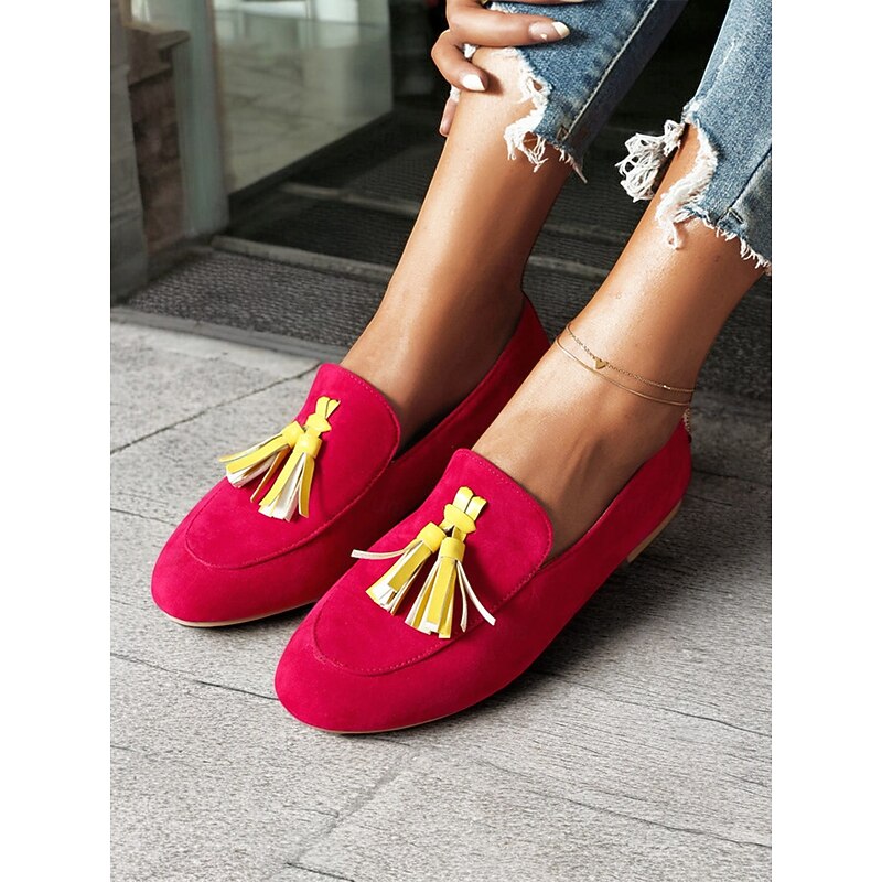 Women's Pink Leopard Print Loafers with Yellow Tassel – Bold and Stylish Slip-On Shoes for a Trendy Statement Look4