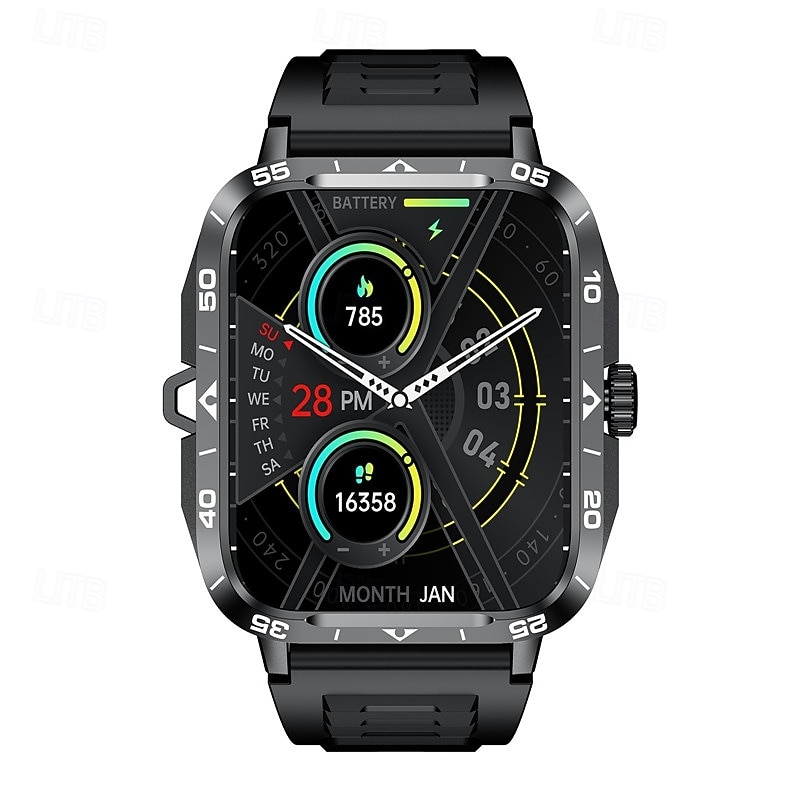New Zw59 Smartwatch Flashlight Makes Phone Calls Sleep Blood Pressure Health Monitoring Outdoor Waterproof Clock Display Alarm Clock Vibration ReminderMusic Playback Versatile Dial Sedentary Re3