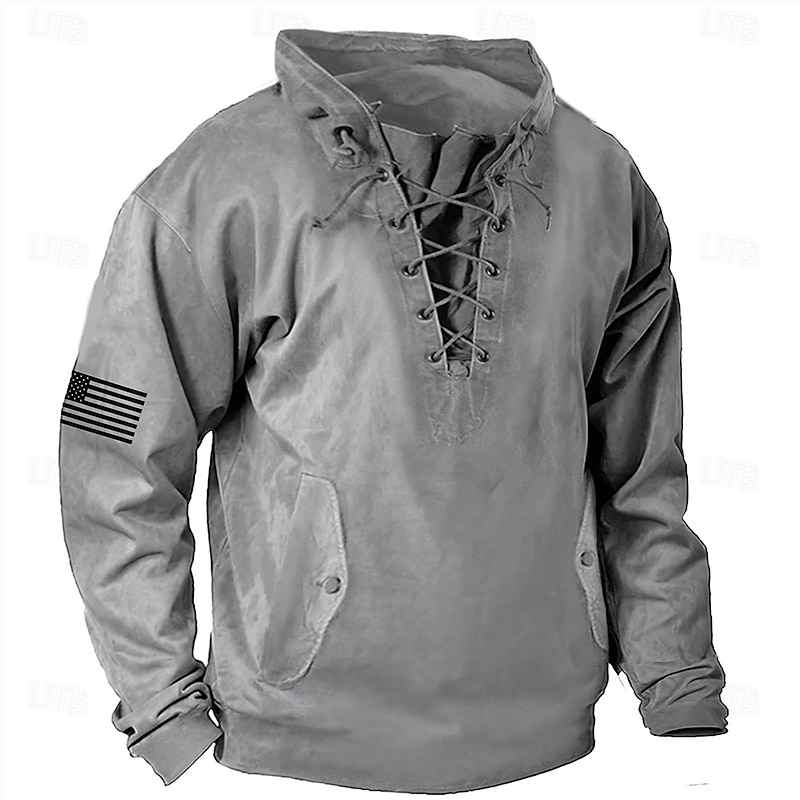 Men's National Flag Sweatshirt Long Sleeve Sweatshirt Round Neck Casual 3D Print Holiday Spring &  Fall