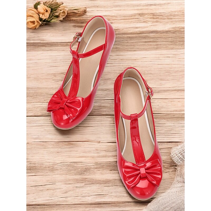 Women's Red T-Strap Heels with Bow Detailing and Block Heels – Elegant Vintage-Inspired Shoes for Parties and Formal Occasions3
