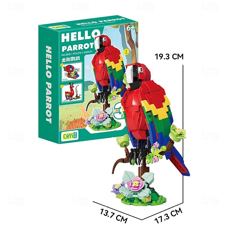 Parrots Building Blocks 3 in 1 Creator Birds Animals Figures - from Parrot to Deer to Fish STEM Birds Building Blocks Toys for Kids Ages 7 and Up3