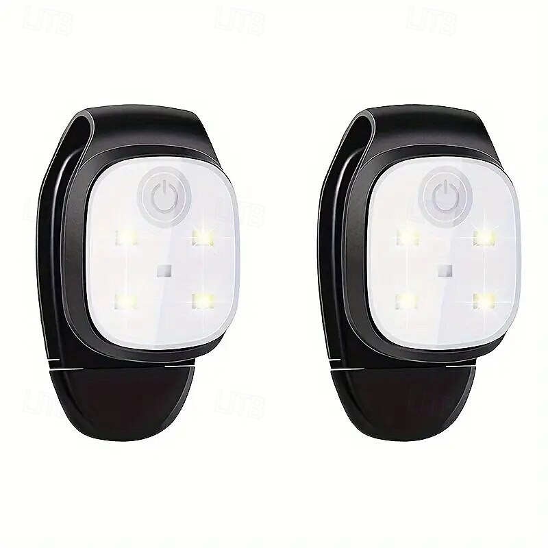 2pcs Rechargeable LED Clip Lights USB Powered Running Lights for Running, Camping, Cycling & Fishing2